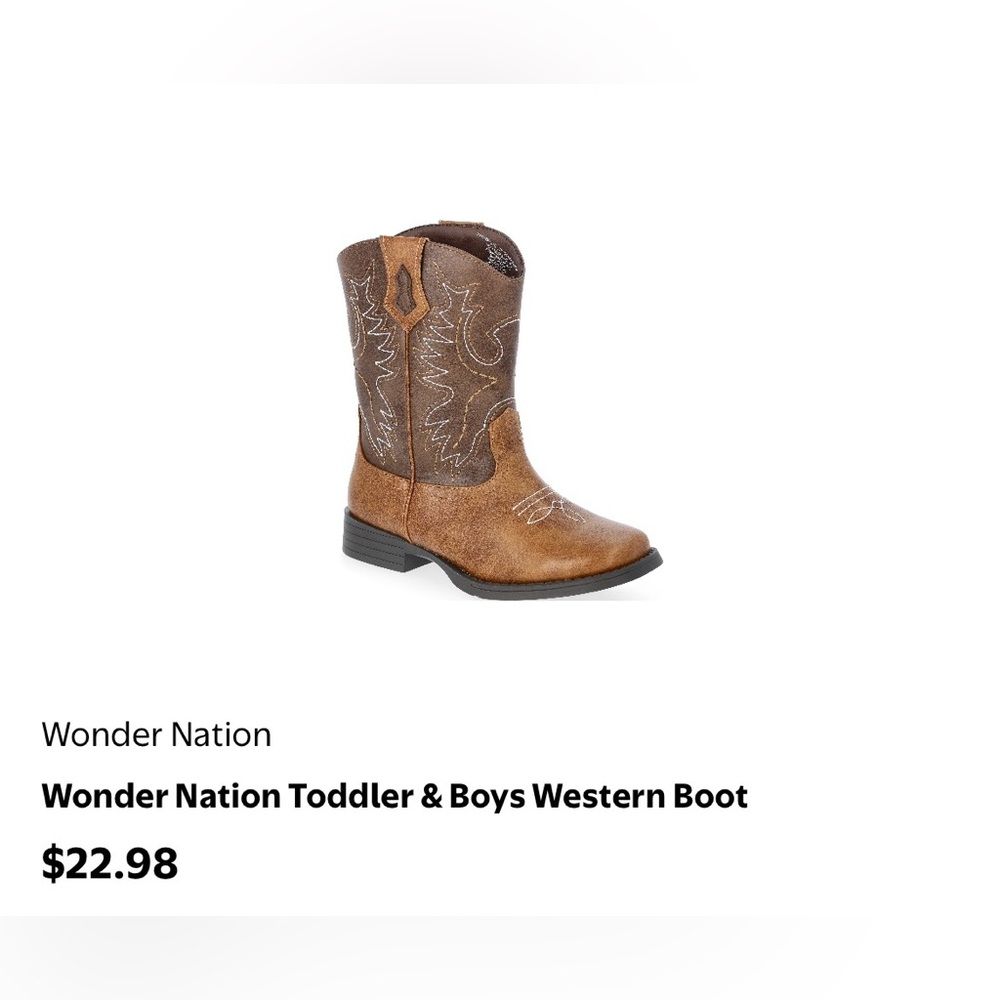 Wonder Nation Tan and Brown Kids Western Boot